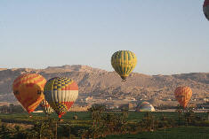 Hot air balloons oin flight Luxor Egypt West Bank Tour