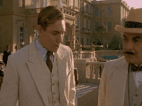 Suchet's :Poirot outside WInter Palace part of the Luxor Experience 